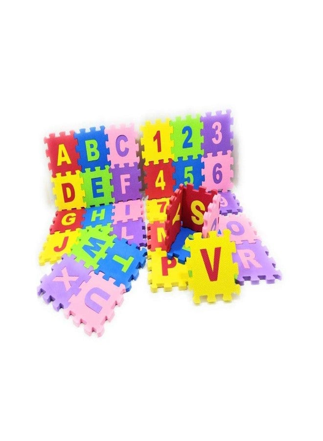 PANCIKAA 36 Pieces Mini Puzzle Foam Mat for Kids, Interlocking Learning Alphabet and Number Mat,Flooring Mat for Children & Toddlers for Baby Kids (36 Pieces) - Image 3